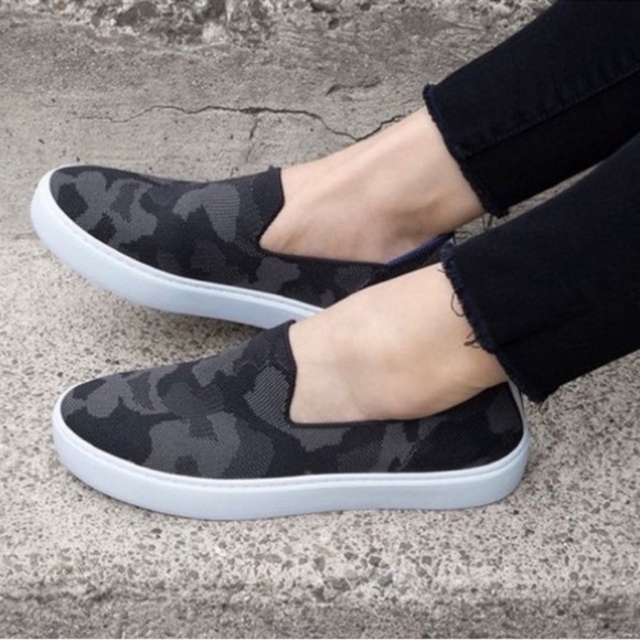Rothy's Shoes - Rothy’s Slip On Sneakers Camo Grey Knit Upper Size 7.5 Women’s Comfort Casual